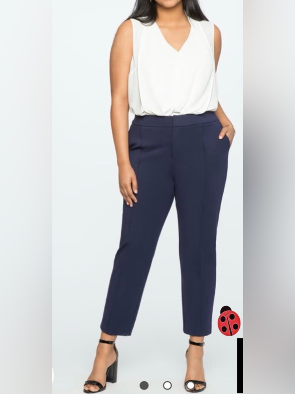 ELOQUII Classic Navy Straight-Leg Women's Pants 14